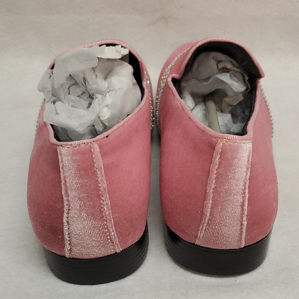 Mens Amali 10 Pink Velvet Loafers with Silver Accents - Picture 4 of 10